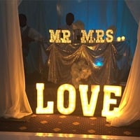 MR & MRS and LOVE vintage inspired light up letters