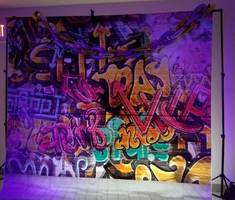 Hanging black lights from light stands